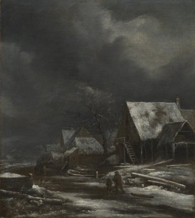 Winterliches Dorf von Jacob van Ruisdael