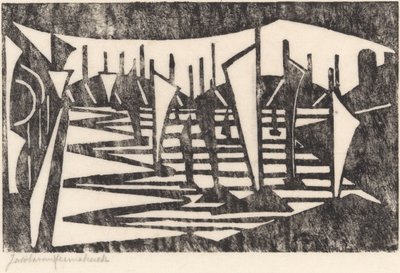Komposition (Boote in einem Hafen) von Jacoba van Heemskerck (signed by artist)