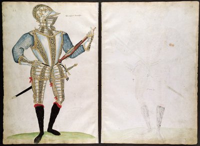 Rüstung für Sir John Smith, aus einem elisabethanischen Rüstungsalbum von Jacobe Halder