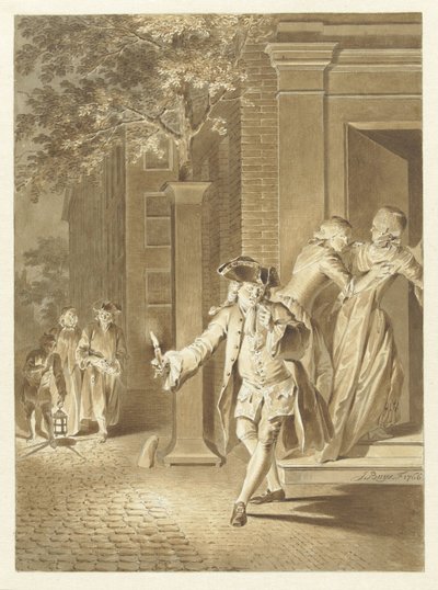 Szene aus Lubbert Lubbertse, oder der geadelte Bauer von Jacobus Buys