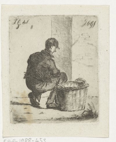 Stalljunge mit Korb von Jacobus Cornelis Gaal