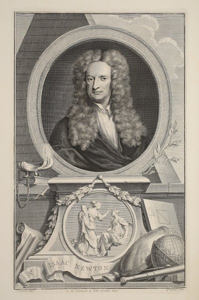 Porträt von Isaac Newton, Illustration aus 