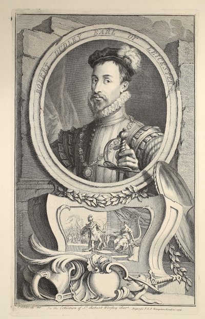 Porträt von Robert Dudley, Earl of Leicester, Illustration aus 