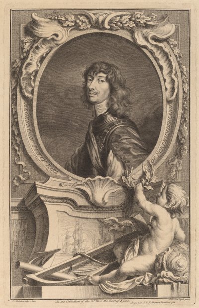Algernon Percy, Earl of Northumberland von Jacobus Houbraken after Sir Anthony van Dyck