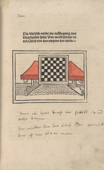 Das Buch des Schachs, 1483 von Jacobus de Cessolis