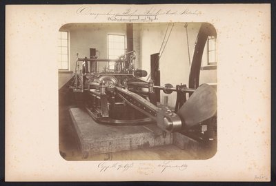 Unteres Pumpwerk mit Schrauben / Cappelle aan den IJssel 4 September 1869 (Droogmaking der Plassen in Schieland beoosten Rotterdam) von Jacobus van Gorkom jr.