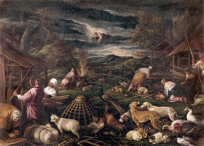 Noah nach der Sintflut. Gemälde von Jacopo da Ponte, genannt Jacopo Bassano (1515-1592) von Jacopo Bassano
