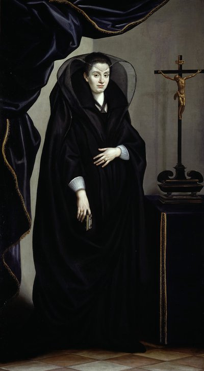 Porträt einer Adligen in Trauerkleidung, ca. 1600 von Jacopo Chimenti