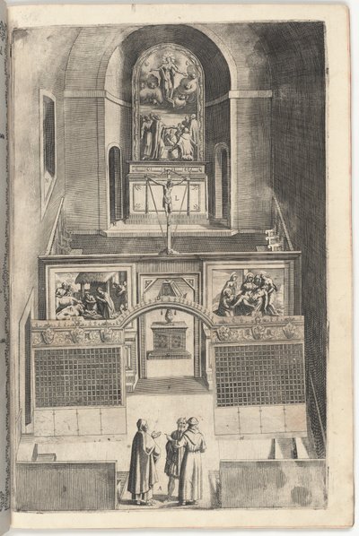 Innenraum der kleinen Kirche (Interno della chiesa minore) [Platte F] von Jacopo Ligozzi