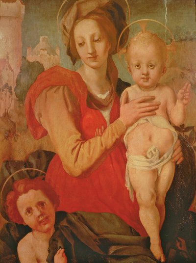 Madonna und Kind mit dem kleinen Johannes dem Täufer von Jacopo Pontormo
