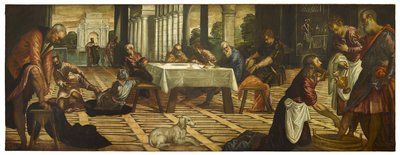 Christus wäscht seinen Jüngern die Füße von Jacopo Robusti Tintoretto