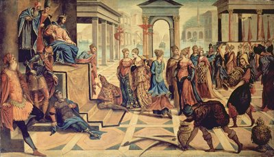 Salomo und die Königin von Saba von Jacopo Robusti Tintoretto
