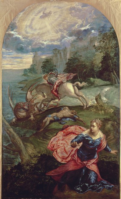 St. Georg und der Drache von Jacopo Robusti Tintoretto
