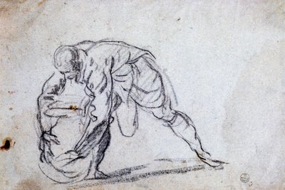 Studie für eine gebogene männliche Figur von Jacopo Robusti Tintoretto