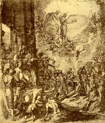 Studie für das Martyrium des heiligen Stephanus, 1913 von Jacopo Robusti Tintoretto