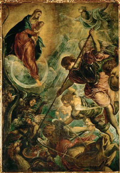 Der Erzengel Michael kämpft gegen Satan von Jacopo Robusti Tintoretto