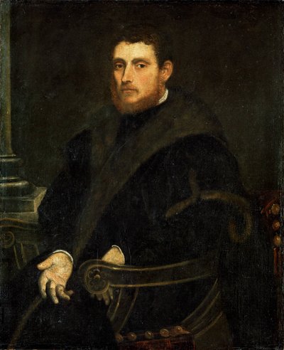 Junger Mann mit rotem Bart in einem Sessel von Jacopo Robusti Tintoretto