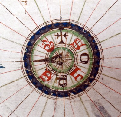 Kompasspunkt, Renaissance-Karte von Europa, nach Jacopo Russo, 1528 von Jacopo Russo