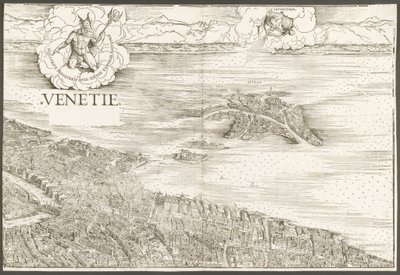 Ansicht von Venedig (oberer mittlerer Block) von Jacopo de