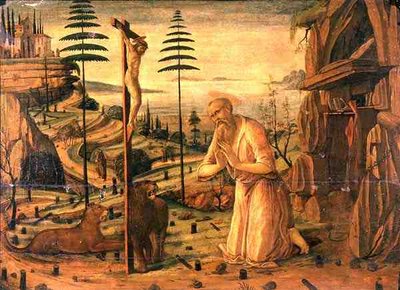 Der heilige Hieronymus beim Gebet von Jacopo del Sellaio