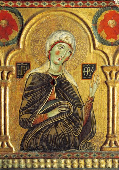 Figur der Maria, aus Erlöser mit der Madonna und drei Heiligen von Jacopo di Meliore