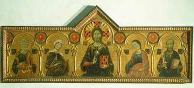 Der Erlöser mit der Madonna und drei Heiligen (Detail) von Jacopo di Meliore