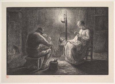 Nacht, aus der Serie Vier Tageszeiten, 1830-75 von Jacques Adrien Lavieille