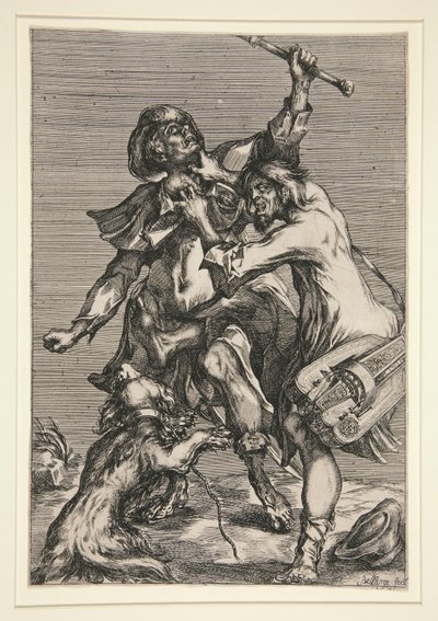 Der Bettler und der Straßenmusiker (oder Zwei Landstreicher kämpfen) von Jacques Bellange