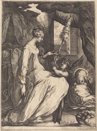 Die Madonna beim Spinnen von Jacques Bellange