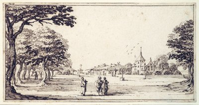 Eine Straße in Bainville-sur-Madon, mit Callots Haus von Jacques Callot