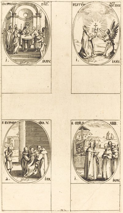Beschneidung; Fest des Namens Christi; St. Odilo; St. Euphrosyna von Jacques Callot