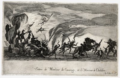 Kampf an der Barriere, der Einzug der Sieures de Couvonge und de Chalabre (Gravur) von Jacques Callot
