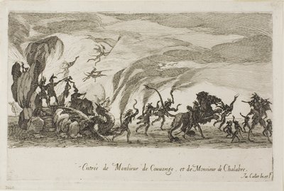 Einzug von M. de Couvonage und M. de Chalabre, aus Der Kampf an der Barriere von Jacques Callot