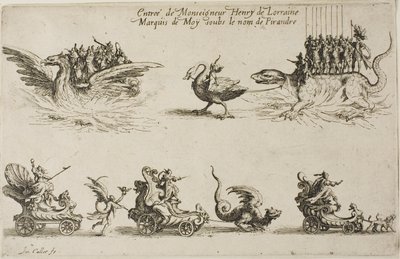 Einzug von Monseigneur Henry de Lorraine, Marquis de Moy, unter dem Namen Pirandre, aus "Der Kampf an der Barriere" von Jacques Callot