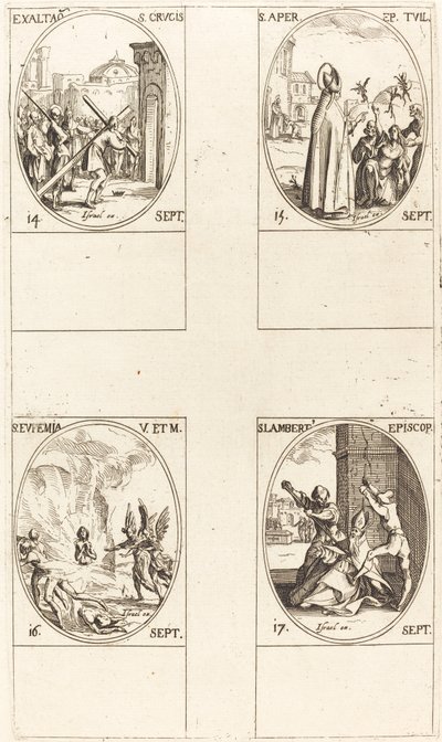 Erhöhung des Heiligen Kreuzes; St. Aper; St. Euphemia; St. Lambert von Jacques Callot