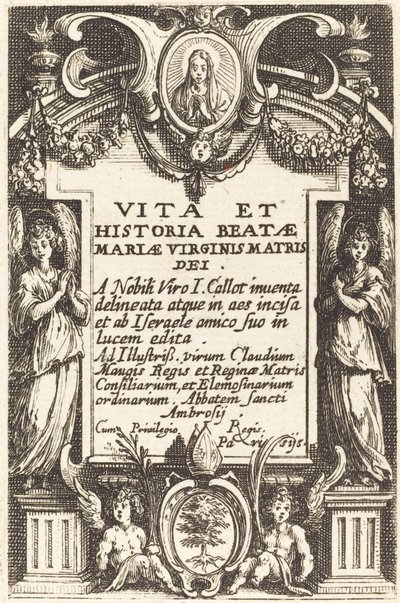 Frontispiz für "Das Leben der Jungfrau" von Jacques Callot