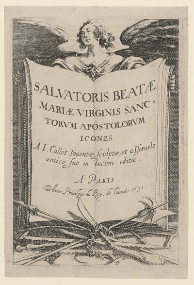 Frontispiz, Blatt 1 der Folge "Jesus, die zwölf Apostel und Maria" von Jacques Callot