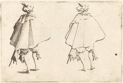 Herr im großen Mantel, von hinten gesehen von Jacques Callot