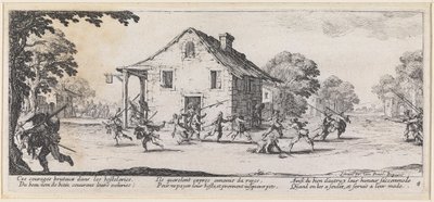 Kampf vor einem Haus von Jacques Callot
