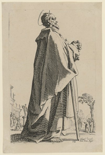 Heiliger Matthäus, Blatt 15 der Folge "Jesus, die zwölf Apostel und Maria" von Jacques Callot