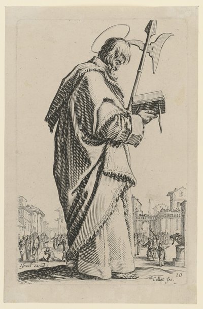 Heiliger Matthias, Blatt 13 der Folge "Jesus, die zwölf Apostel und Maria" von Jacques Callot