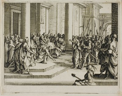 Jesus und die Ehebrecherin, aus Das Neue Testament von Jacques Callot