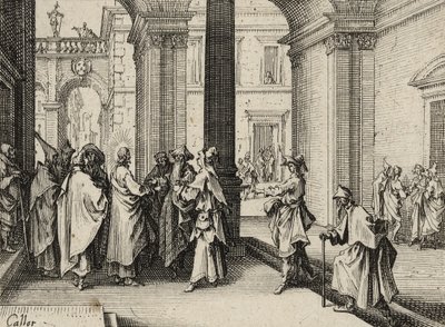 Jesus und die Gesetzeslehrer, 1635 von Jacques Callot