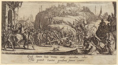 Kreuztragung, Blatt 6 der Folge "Die große Passion" von Jacques Callot