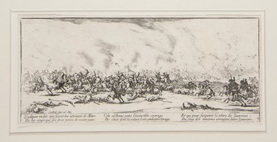La bataille, Platte 3 aus der Serie Les grandes misères de la guerre von Jacques Callot