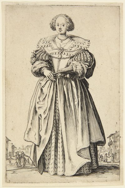 Dame mit Fächer von Jacques Callot