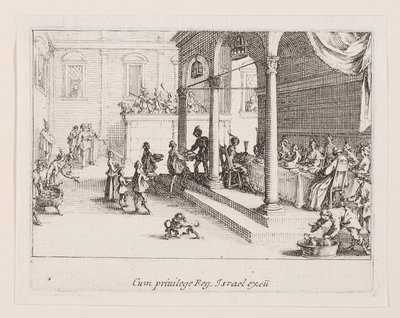 Le festin (Das Festmahl), aus der Serie La vie de l von Jacques Callot
