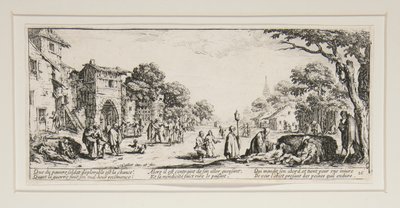 Die großen Leiden des Krieges: Nr. 16 - Die Sterbenden am Straßenrand von Jacques Callot