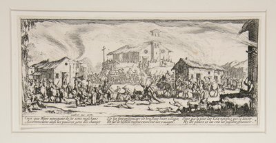 Die großen Elendnisse des Krieges: Nr. 7 - Plünderung und Brand von von Jacques Callot