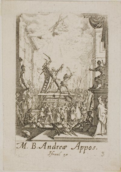 Martyrium des Heiligen Andreas, Platte drei aus Die Martyrien der Apostel von Jacques Callot
